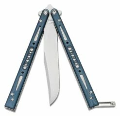 EPS Knives G10 Wraith Balisong Butterfly 4.6″ 154CM Satin Bowie Blade, Ghost Black G10 Handles – Bushing Pivot -SANFORD CUSTOM KNIVES Sales EPSWRTHG10GBK 3