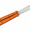 EPS Knives G10 Wraith Balisong Butterfly 4.6″ 154CM Satin Bowie Blade, Orange G10 Handles – Bushing Pivot -SANFORD CUSTOM KNIVES Sales EPSWRTHG10OR 2