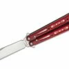 EPS Knives G10 Wraith Balisong Butterfly 4.6″ 154CM Satin Bowie Blade, Ruby G10 Handles – Bushing Pivot -SANFORD CUSTOM KNIVES Sales EPSWRTHG10RB 1