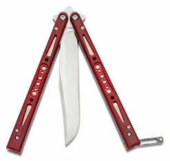 EPS Knives G10 Wraith Balisong Butterfly 4.6″ 154CM Satin Bowie Blade, Ruby G10 Handles – Bushing Pivot 8 EPS Knives G10 Wraith Balisong Butterfly 4.6″ 154CM Satin Bowie Blade, Ruby G10 Handles – Bushing Pivot -SANFORD CUSTOM KNIVES Sales EPSWRTHG10RB 3