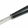 Flytanium Talisong Z Butterfly Knife 4.5″ AEB-L Stonewashed Scimitar Blade, Milled Black Aluminum Handles, Bali-Boot – 824 -SANFORD CUSTOM KNIVES Sales FLY824 1