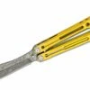 Heibel Knives Invictus Balisong #100 Butterfly Knife 4.75″ RWL-34 Acid Washed Harpoon Blade, Gold Integral Tapered Full Channel Titanium Handles -SANFORD CUSTOM KNIVES Sales HEIINV100 1