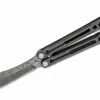 Heibel Knives Invictus Balisong #102 Butterfly Knife 4.75″ RWL-34 Acid Washed Harpoon Blade, Blackened Integral Tapered Full Channel Titanium Handles -SANFORD CUSTOM KNIVES Sales HEIINV102 1