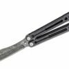Heibel Knives Invictus Balisong #108 Butterfly Knife 4.75″ RWL-34 Acid Washed Harpoon Blade, Blackened Integral Tapered Full Channel Titanium Handles -SANFORD CUSTOM KNIVES Sales HEIINV108 1