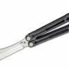 Heibel Knives Invictus Balisong #97 Butterfly Knife 4.75″ RWL-34 Stonewashed Harpoon Blade, Blackened Integral Tapered Full Channel Titanium Handles