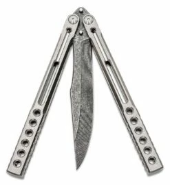 Heibel Knives Invictus Balisong Butterfly Knife 4.75″ RWL-34 Stonewashed Harpoon Blade, Integral Tapered Full Channel Titanium Handles 7 Heibel Knives Invictus Balisong Butterfly Knife 4.75″ RWL-34 Stonewashed Harpoon Blade, Integral Tapered Full Channel Titanium Handles -SANFORD CUSTOM KNIVES Sales HEIINVASW 3 1