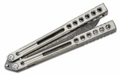 Heibel Knives Invictus Balisong Butterfly Knife 4.75″ RWL-34 Stonewashed Harpoon Blade, Integral Tapered Full Channel Titanium Handles 8 Heibel Knives Invictus Balisong Butterfly Knife 4.75″ RWL-34 Stonewashed Harpoon Blade, Integral Tapered Full Channel Titanium Handles -SANFORD CUSTOM KNIVES Sales HEIINVASW 4 1