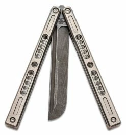 Joseph Hansen Custom Solo #068 Butterfly Knife 4.5″ S35VN Acid Washed Blade, Zirblasted Sandwich Titanium Handles 8 Joseph Hansen Custom Solo #068 Butterfly Knife 4.5″ S35VN Acid Washed Blade, Zirblasted Sandwich Titanium Handles -SANFORD CUSTOM KNIVES Sales HMSOLO068 3