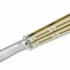Hom Design Basilisk-R Balisong Butterfly Knife 4.625″ 154CM Recurve Bowie Blade, Ivory G10 Handles With Bronze Titanium Liners -SANFORD CUSTOM KNIVES Sales HOMBSLSKRIVGn