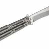 Hom Design Basilisk-R Balisong Butterfly Knife 4.625″ 154CM Recurve Bowie Blade, Titanium Handles With Stainless Steel Spacers -SANFORD CUSTOM KNIVES Sales HOMBSLSKRTISSna
