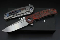 Reate Knives Horizon D Lava Flow Fat Carbon & Chad Nichols MokuTi Exclusive W/ Silver Hardware