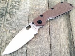 Strider SMF Brown G-10 Flat Ground (3.9″ Stonewash) S30V