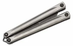 JK Designs Custom Embargo #039 Butterfly Knife 4.625″ S35VN Acid Washed Blade, Zirblasted Sandwich Titanium Handles – Bushing Pivot -SANFORD CUSTOM KNIVES Sales JKDEMBARGO039 4