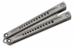 JK Designs Custom Embargo #041 Butterfly Knife 4.625″ S35VN Stonewashed Blade, Stonewashed Sandwich Titanium Handles With Hole Pattern – Bushing Pivot 9 JK Designs Custom Embargo #041 Butterfly Knife 4.625″ S35VN Stonewashed Blade, Stonewashed Sandwich Titanium Handles With Hole Pattern – Bushing Pivot -SANFORD CUSTOM KNIVES Sales JKDEMBARGO041 4