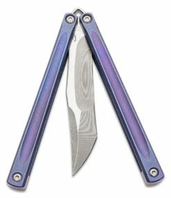 JK Designs Custom Embargo #067 Butterfly Knife 4.625″ S35VN Polished Blade, Purple Anodized Sandwich Titanium Handles – Bushing Pivot 8 JK Designs Custom Embargo #067 Butterfly Knife 4.625″ S35VN Polished Blade, Purple Anodized Sandwich Titanium Handles – Bushing Pivot -SANFORD CUSTOM KNIVES Sales JKDEMBARGO067 3