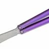 JK Designs Custom Embargo #187 Butterfly Knife 4.625″ S35VN Stonewashed Blade, Purple Anodized Sandwich Titanium Handles – Bushing Pivot -SANFORD CUSTOM KNIVES Sales JKDEMBARGO187 1