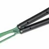 JK Designs Custom Orca Trainer Butterfly Knife 4.375″ Green Titanium Blade, Integral Black G10 Handles – Bushing Pivot 1 JK Designs Custom Orca Trainer Butterfly Knife 4.375″ Green Titanium Blade, Integral Black G10 Handles – Bushing Pivot -SANFORD CUSTOM KNIVES Sales JKDORCATBKGR 1