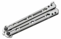 Kershaw 515020CV Lucha Balisong Butterfly Knife 4.6″ Stonewashed CPM-20CV Clip Point Blade, Stonewashed Stainless Steel Handles -SANFORD CUSTOM KNIVES Sales KS515020CV 4