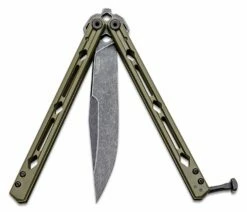 Kershaw 5150ODBW Lucha Balisong Butterfly Knife 4.6″ BlackWashed Sandvik 14C28N Clip Point Blade, OD Green Stainless Steel Handles 8 Kershaw 5150ODBW Lucha Balisong Butterfly Knife 4.6″ BlackWashed Sandvik 14C28N Clip Point Blade, OD Green Stainless Steel Handles -SANFORD CUSTOM KNIVES Sales KS5150ODBW 3