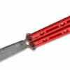 Kershaw 5150RDBW Lucha Balisong Butterfly Knife 4.6″ BlackWashed Sandvik 14C28N Clip Point Blade, Red Stainless Steel Handles -SANFORD CUSTOM KNIVES Sales KS5150RDBW 1