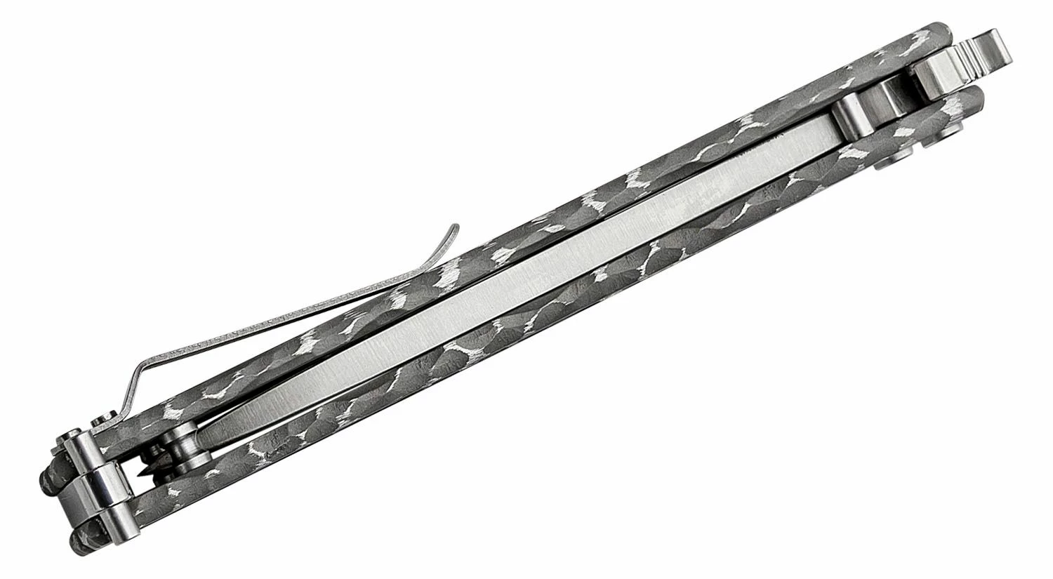 Mantis Mothra BladeXchange Balisong Butterfly Knife 4.45″ 154CM Satin Single-Edge Dagger Blade, Milled Bead Blasted Titanium Handles 5 Mantis Mothra BladeXchange Balisong Butterfly Knife 4.45″ 154CM Satin Single-Edge Dagger Blade, Milled Bead Blasted Titanium Handles - Image 3