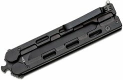 Mantis Flyswitch BladeXchange Balisong Butterfly Knife 4.4″ 154CM Black Drop Point Blade, Black Milled Titanium Handles -SANFORD CUSTOM KNIVES Sales MNTBALIFLYSWITCH 4