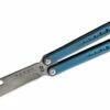 Prince Customs SYN #024 Balisong Butterfly Knife 4.625″ CTS-204P Blasted Guandao Blade, Blue Titanium Handles, Zirconium Spacers, TruGlo Handle Indicators -SANFORD CUSTOM KNIVES Sales PNCSYN024 1