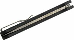 Pro-Tech 5101 Malibu Manual Flipper Knife 3.30″ CPM-20CV Stonewashed Wharncliffe Blade, Black Aluminum Handles -SANFORD CUSTOM KNIVES Sales PRO5101nc