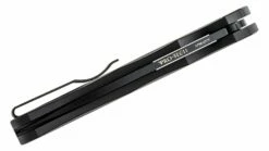 Pro-Tech 5103 Malibu Manual Flipper Knife 3.30″ CPM-20CV Black DLC Wharncliffe Blade, Black Aluminum Handles -SANFORD CUSTOM KNIVES Sales PRO5103 4