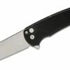 Pro-Tech 5201 Malibu Manual Flipper Knife 3.30″ CPM-20CV Stonewashed Reverse Tanto Blade, Black Aluminum Handles -SANFORD CUSTOM KNIVES Sales PRO5201 1