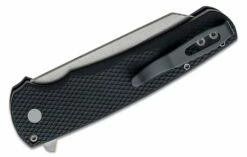 Pro-Tech 5205 Malibu Manual Flipper Knife 3.30″ CPM-20CV Stonewashed Reverse Tanto Blade, Black Textured Aluminum Handles -SANFORD CUSTOM KNIVES Sales PRO5205 3