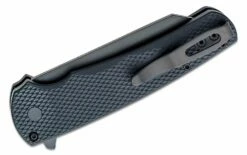 Pro-Tech 5206 Malibu Manual Flipper Knife 3.30″ CPM-20CV Black DLC Reverse Tanto Blade, Black Textured Aluminum Handles -SANFORD CUSTOM KNIVES Sales PRO5206 3