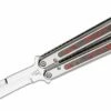 Sam Eddleman Custom Weehawk Balisong Butterfly Knife 4.25″ N690 Mirror Polished Blade, Polished Titanium Handles With Red/Black FatCarbon Inlays -SANFORD CUSTOM KNIVES Sales SEKWHBSMPBR 1