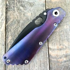 Mick Strider SMF Knife Orange Peel Titanium (3.9″) MSC -SANFORD CUSTOM KNIVES Sales SMF Orange peel Full Front