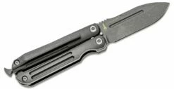 Terrain 365 Mini-Butterfly Balisong Folding Knife 2.125″ Terravantium Dendritic Cobalt Spear Point Blade, Titanium Handles, Latch And Clip – 10601 -SANFORD CUSTOM KNIVES Sales T365MBALInb