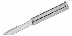 Michael Zieba Pro EDC Balisong Butterfly Knife 3.875″ M390 Blade With Laser Etching, Bead Blasted Titanium Handles, Titanium Spacers – KnifeCenter Exclusive